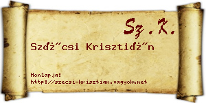 Szécsi Krisztián névjegykártya